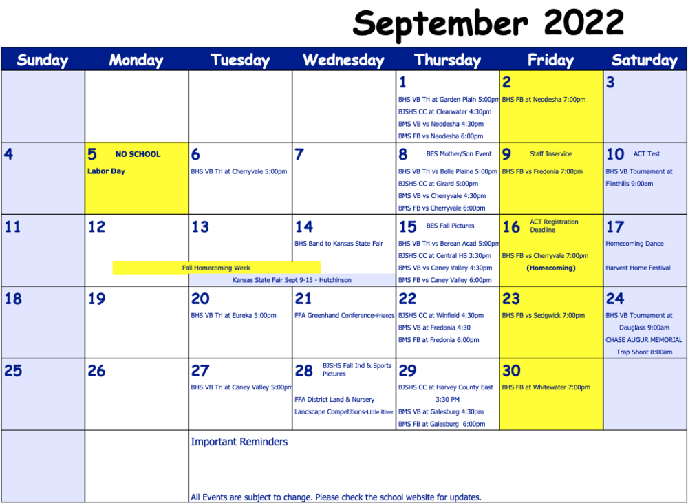 September Activities